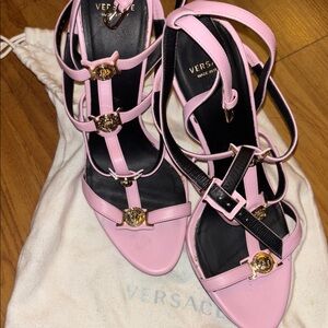 GORGEOUS AND RARE Versace Pink Strappy Heels